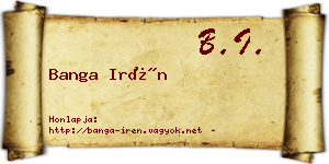 Banga Irén névjegykártya
